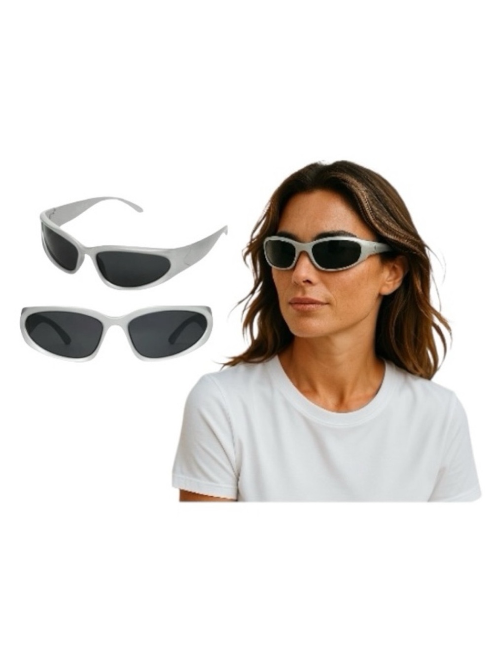 No Boundaries Wrap Silver Sunglasses